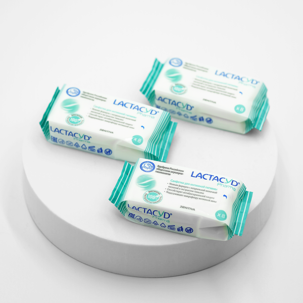 LACTACYD Pharma салфетки для интимной гигиены, 3 упаковки по 8 шт